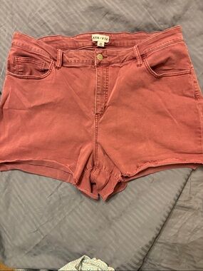 Ava & Viv Dusty Coral Denim Cutoff Shorts